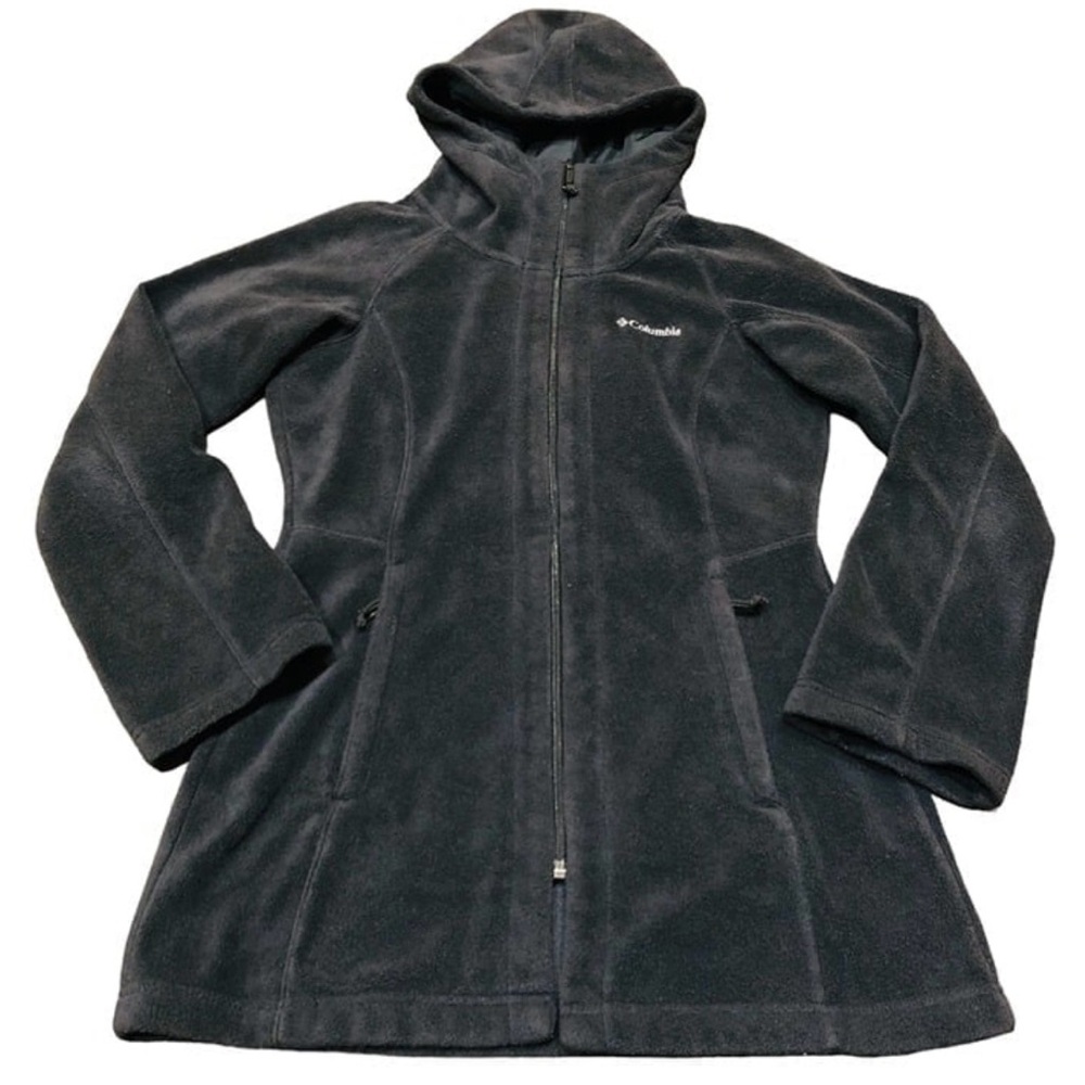 Columbia Hoodie Jacket Womens Size XS Benton Springs II Long Fleece Black